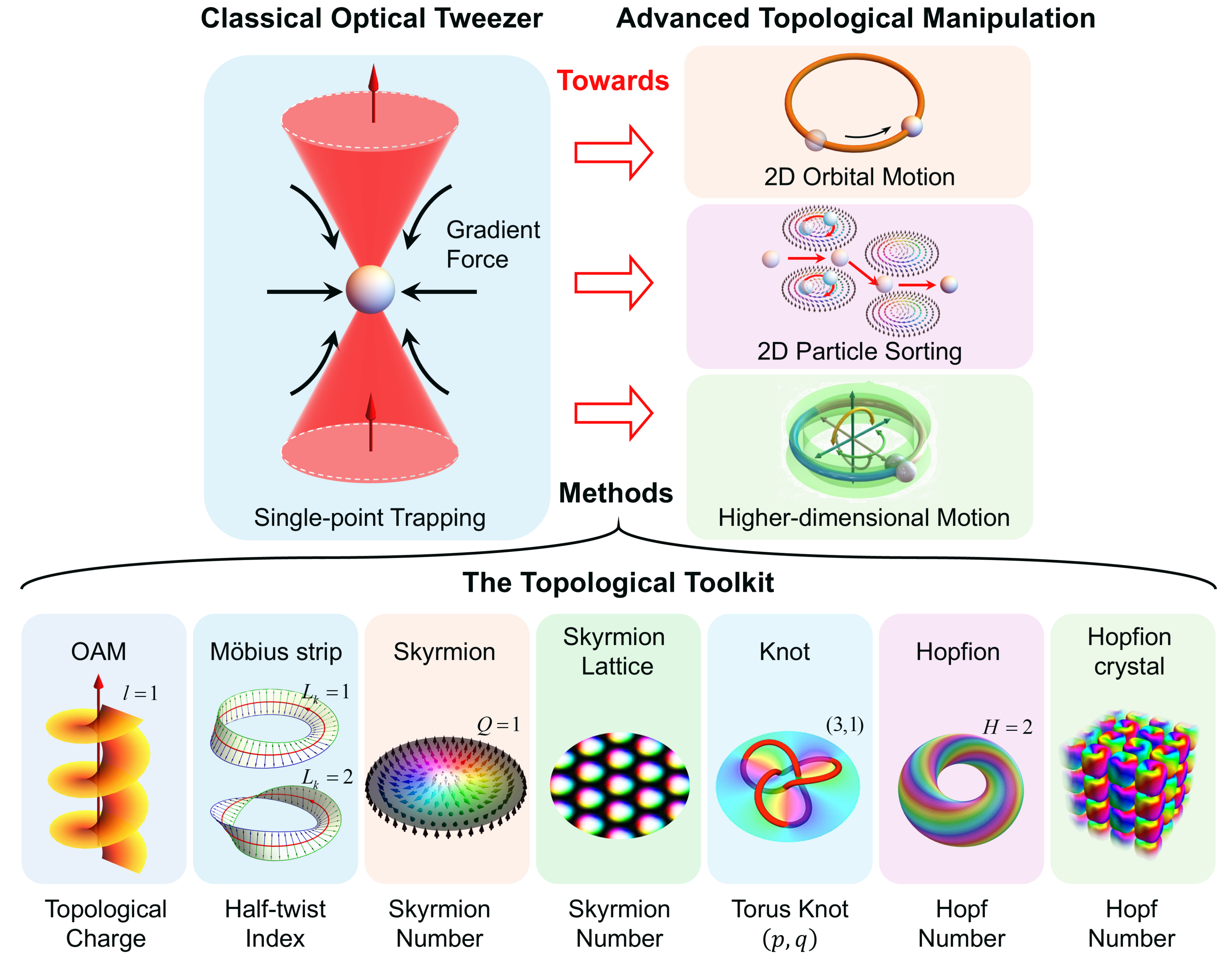 Topological light waves manipulating particles: A perspective